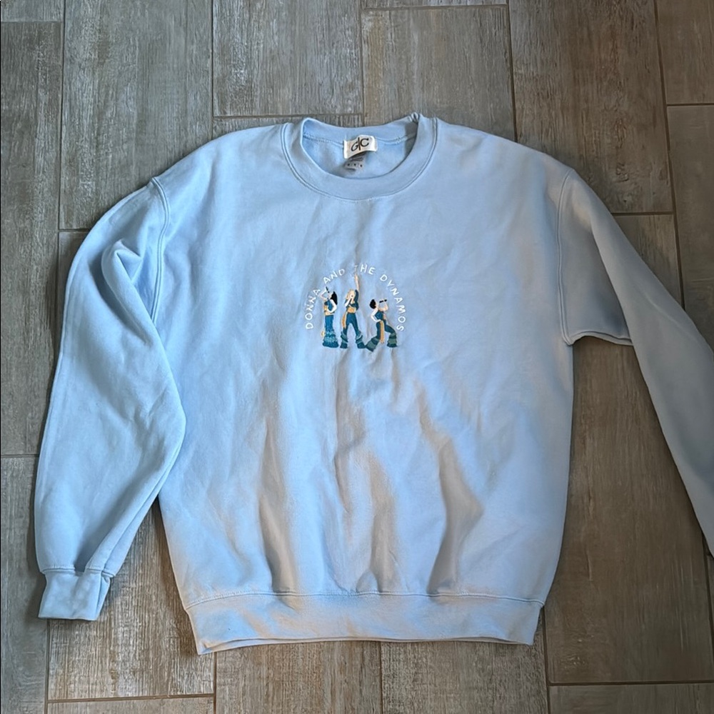 DC Blue Crewneck Sweater with Ribbed Cuffs